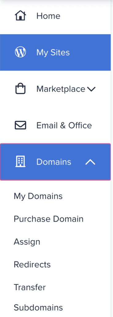 Bluehost subdomain